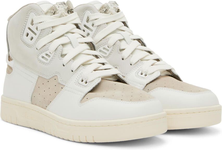 Acne Studios White & Beige Paneled Sneakers