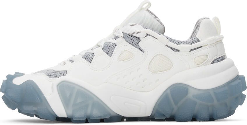 Acne Studios White & Blue Lace-Up Sneakers - Picture 3