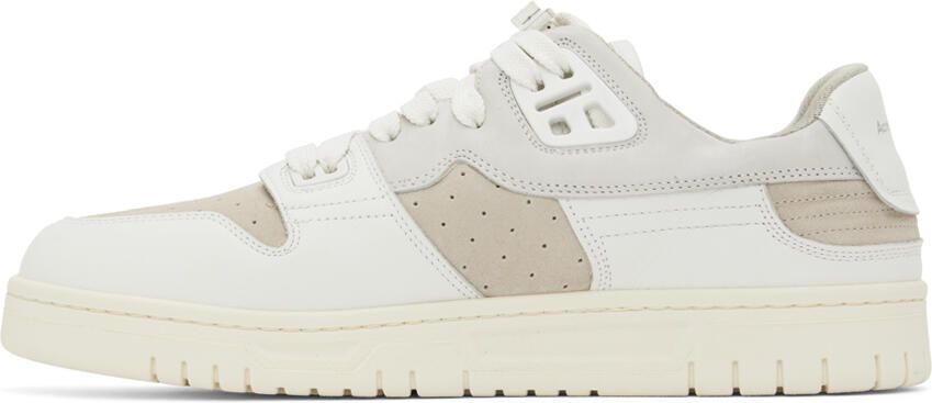 Acne Studios White & Off-White Leather Low-Top Sneakers - Picture 3