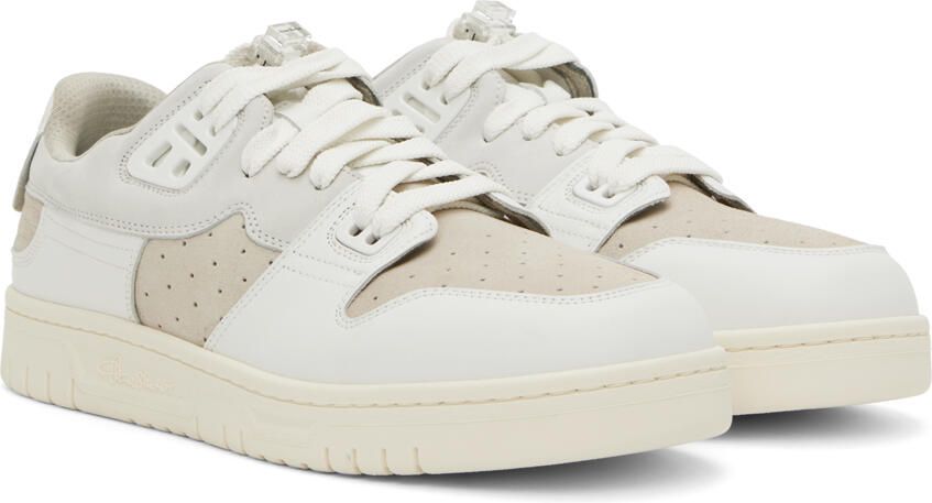 Acne Studios White & Off-White Leather Low-Top Sneakers - Picture 2