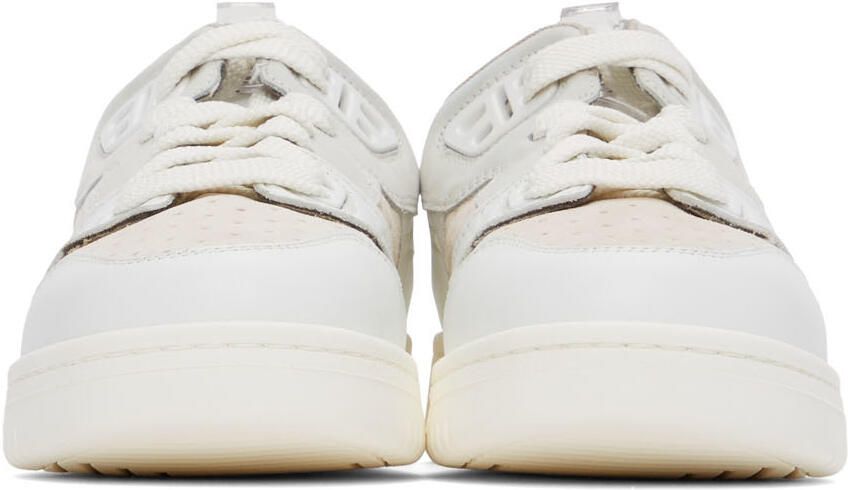 Acne Studios White & Off-White Paneled Low Top Sneakers - Picture 5