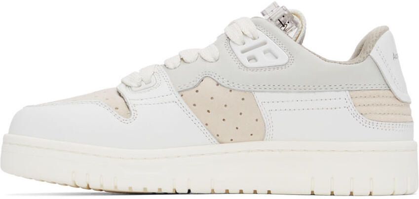 Acne Studios White & Off-White Paneled Low Top Sneakers - Picture 4