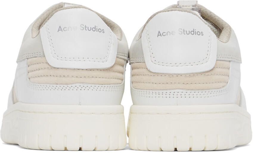 Acne Studios White & Off-White Paneled Low Top Sneakers - Picture 2