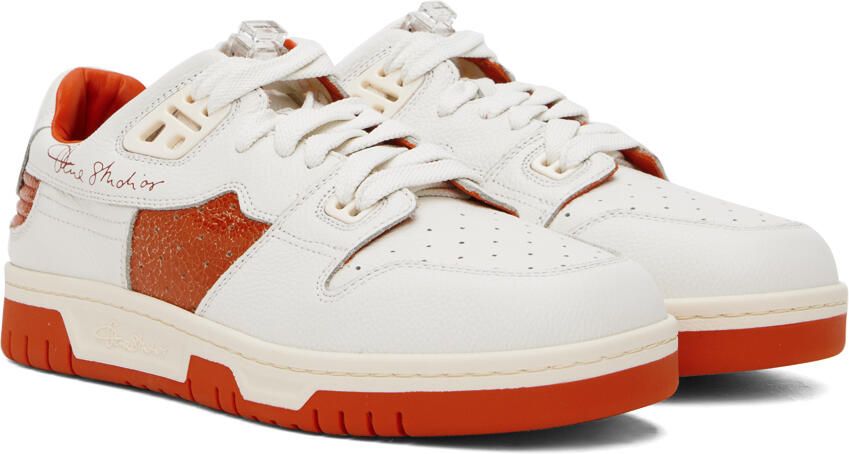 Acne Studios White & Orange Low Top Sneakers - Picture 2
