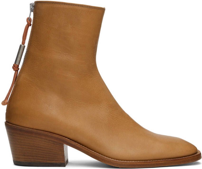 Acne Studios Beige Calfskin Boots - Picture 5