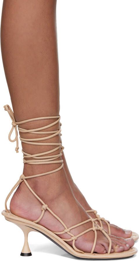 Acne Studios Beige Strappy Heeled Sandals - Picture 5