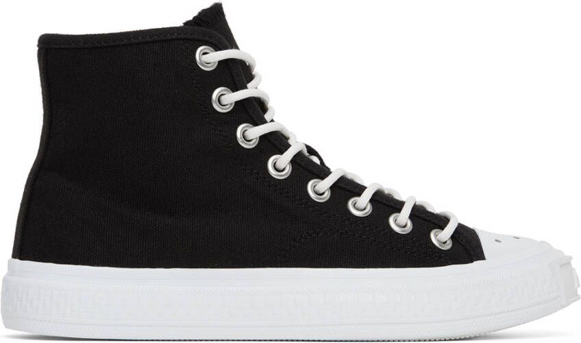 Acne Studios Black Canvas High Sneakers - Picture 4
