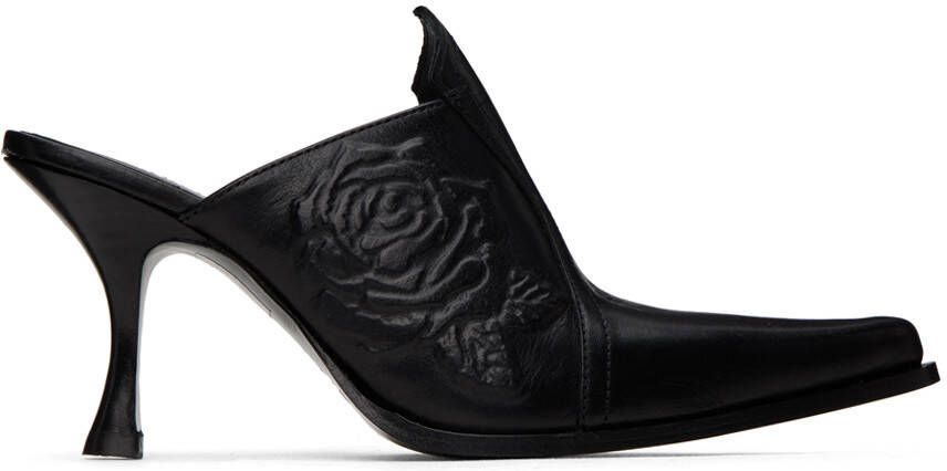 Acne Studios Black Embossed Mules - Picture 5