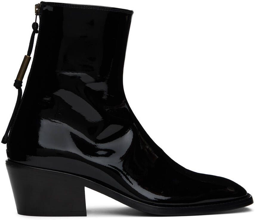 Acne Studios Black Patent Boots - Picture 5