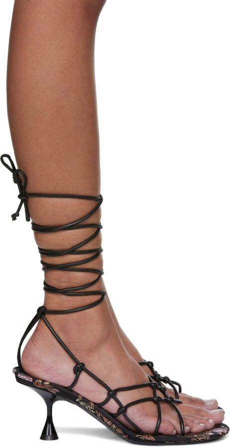 Acne Studios Black Strappy Heeled Sandals - Picture 5