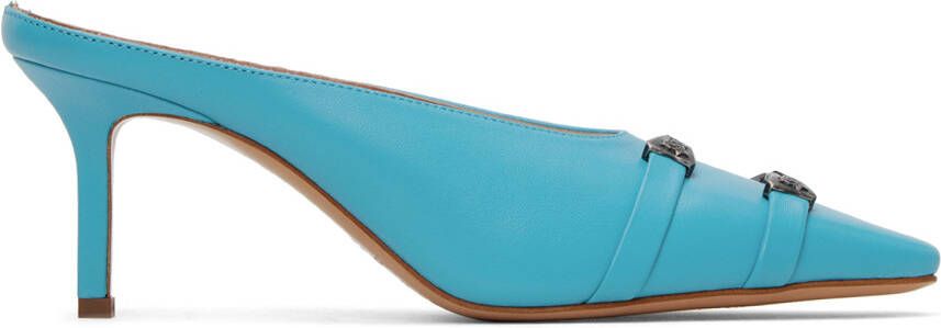 Acne Studios Blue Bow Buckle Mules - Picture 5