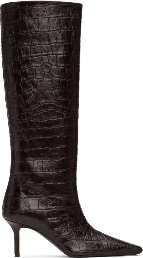 Acne Studios Brown Embossed Boots - Picture 5