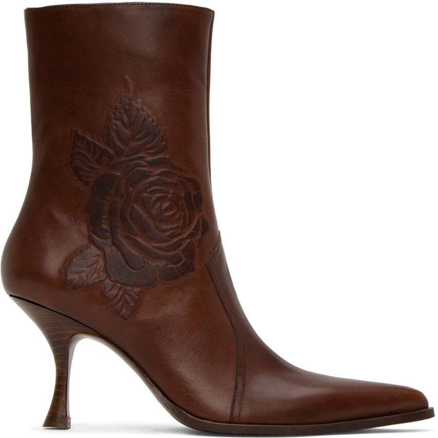 Acne Studios Brown Rose Boots - Picture 5