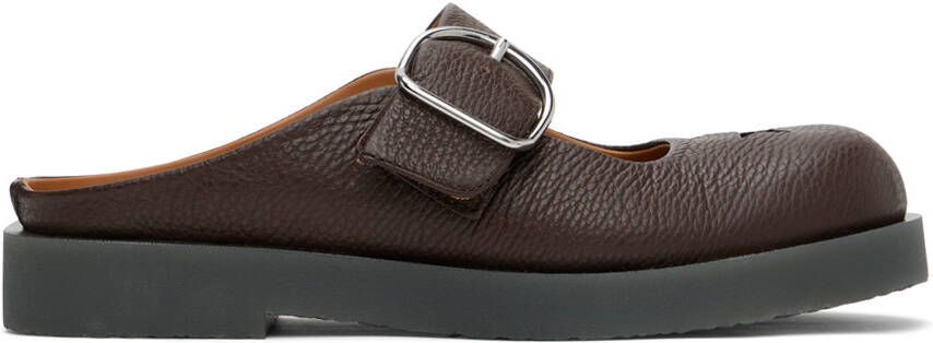 Acne Studios Brown Star Cutout Mules - Picture 5