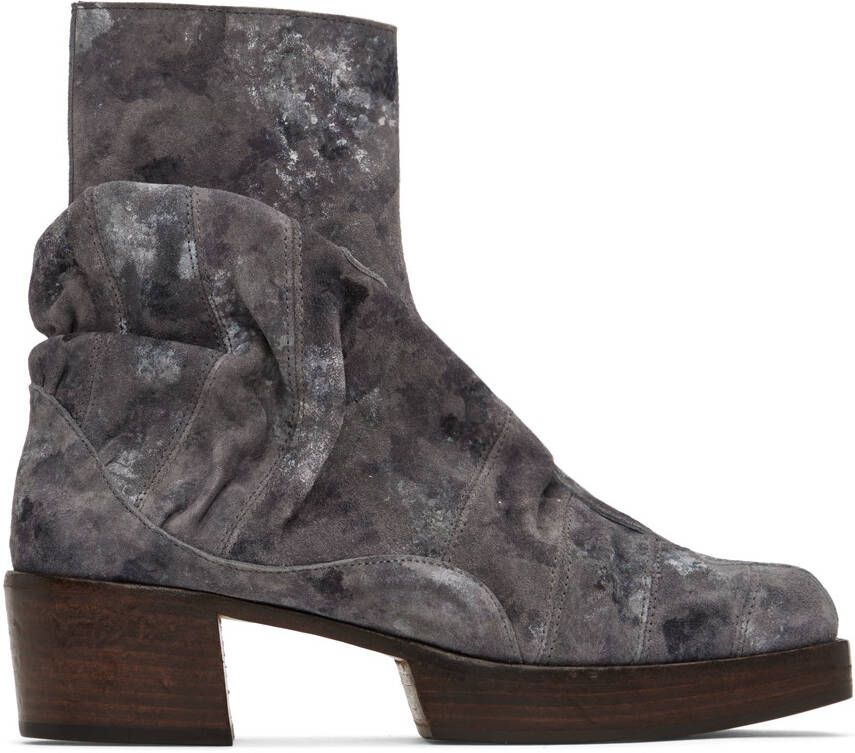 Acne Studios Gray Digital Print Boots - Picture 5