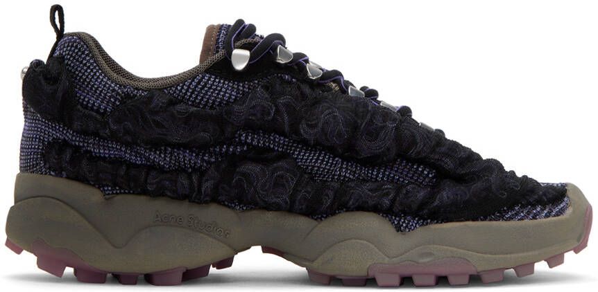 Acne Studios Purple & Black Knit Sneakers - Picture 4