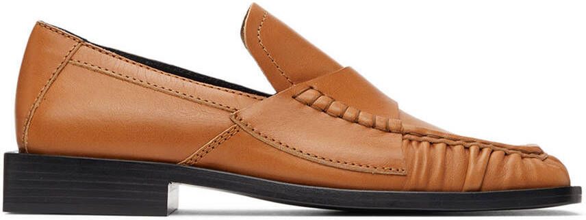 Acne Studios Tan Square Toe Bladie Loafers - Picture 4