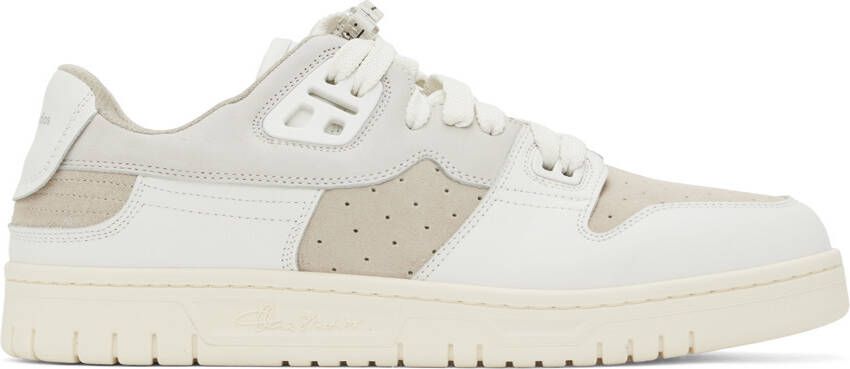 Acne Studios White & Off-White Leather Low-Top Sneakers - Picture 5