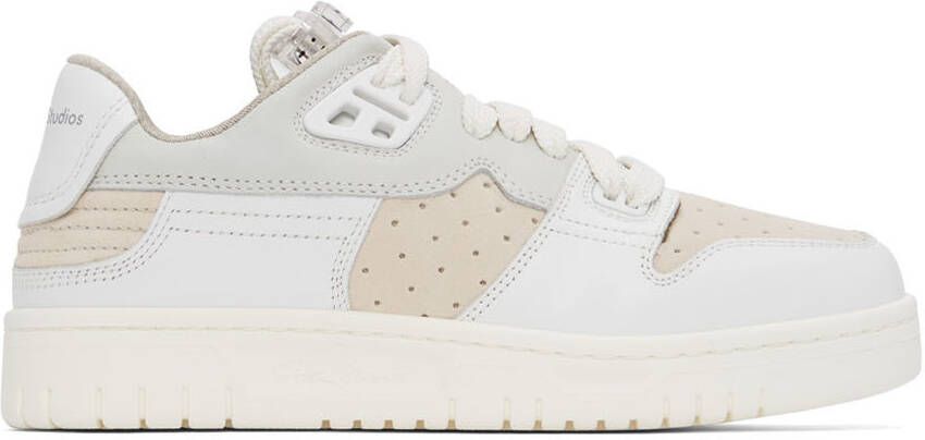 Acne Studios White & Off-White Paneled Low Top Sneakers - Picture 3