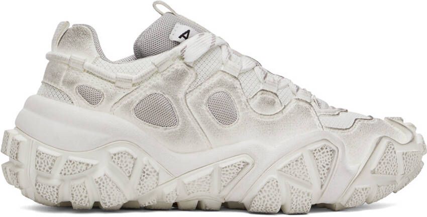 Acne Studios White Tumbled Low Sneakers