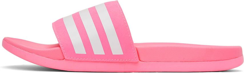 Adidas Kids Pink Adilette Comfort Little Kids Slides - Picture 4