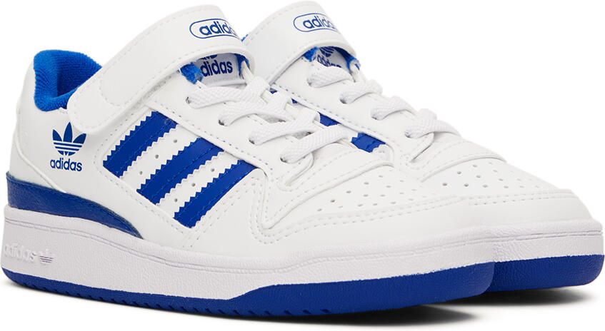 Adidas Kids White & Blue Forum Low Little Kids Sneakers