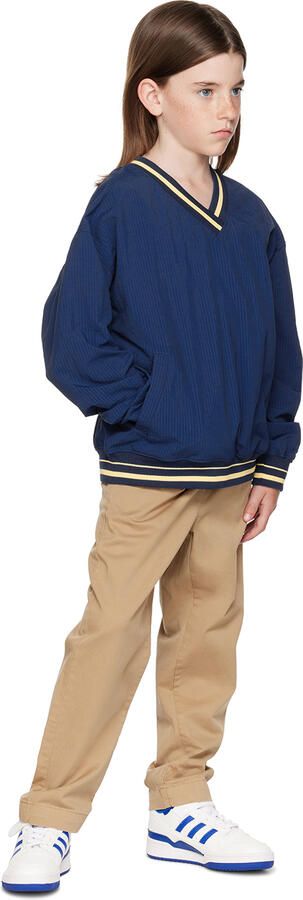 Adidas Kids White & Blue Forum Low Little Kids Sneakers - Picture 4