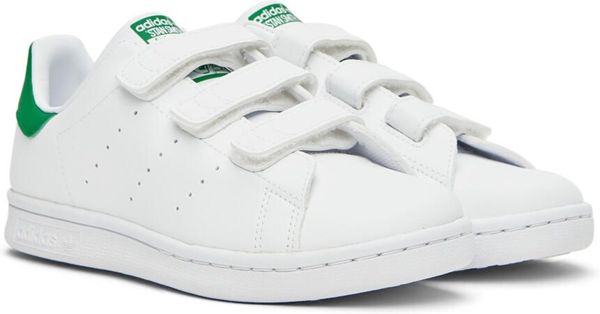 Adidas Kids White & Green Stan Smith Little Kids Sneakers - Picture 2