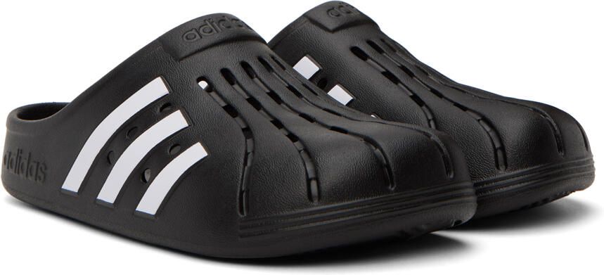 Adidas Originals Black Adilette Clogs Sandals - Picture 2