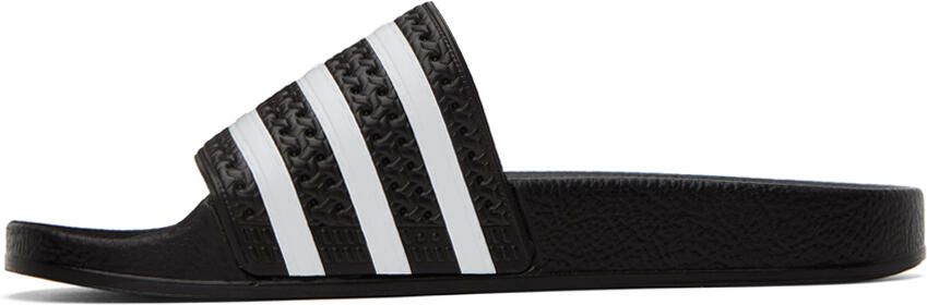 Adidas Originals Black & White Adilette Slides - Picture 4