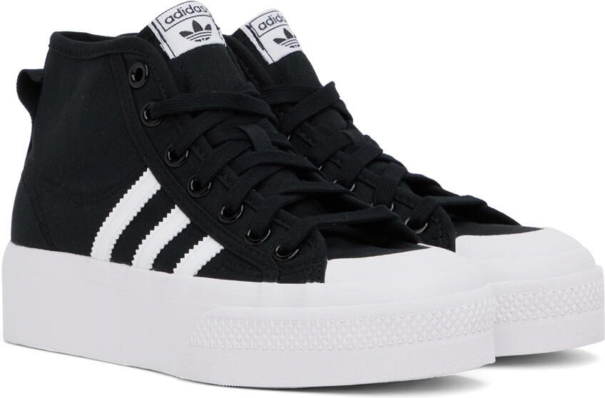 Adidas Originals Black Nizza Platform Mid Sneakers - Picture 2