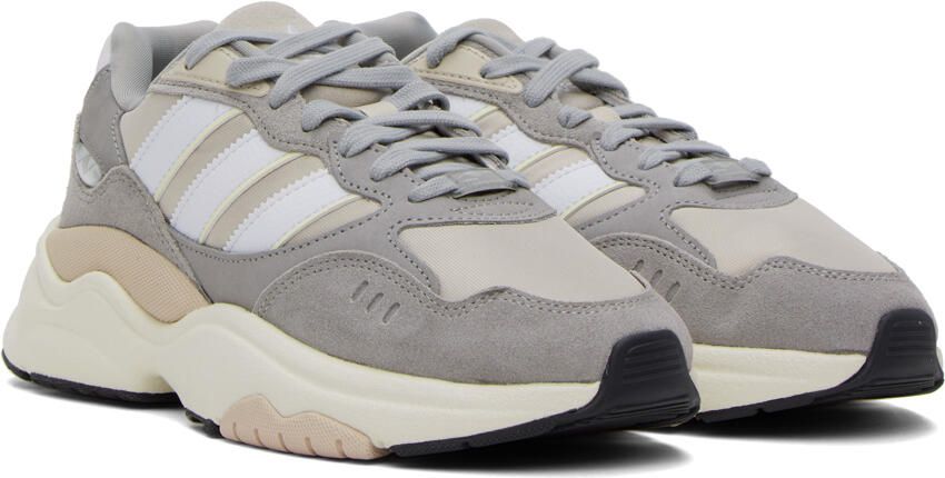 Adidas Originals Gray & Beige Retropy F90 Sneakers - Picture 2