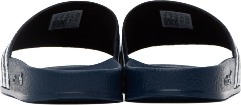 Adidas Originals Navy & White Adilette Slides - Picture 5