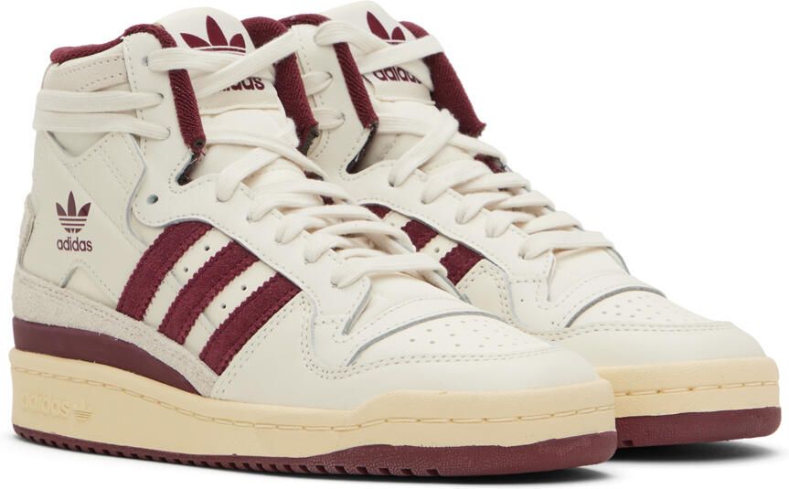 Adidas Originals Off-White & Burgundy Forum 84 Sneakers - Picture 2
