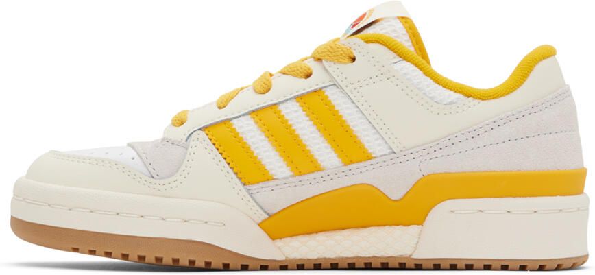 Adidas Originals Off-White & Yellow Forum Low Sneakers - Picture 2