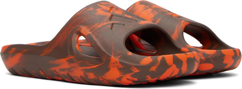 Adidas Originals Orange & Brown Adicane Slides - Picture 2