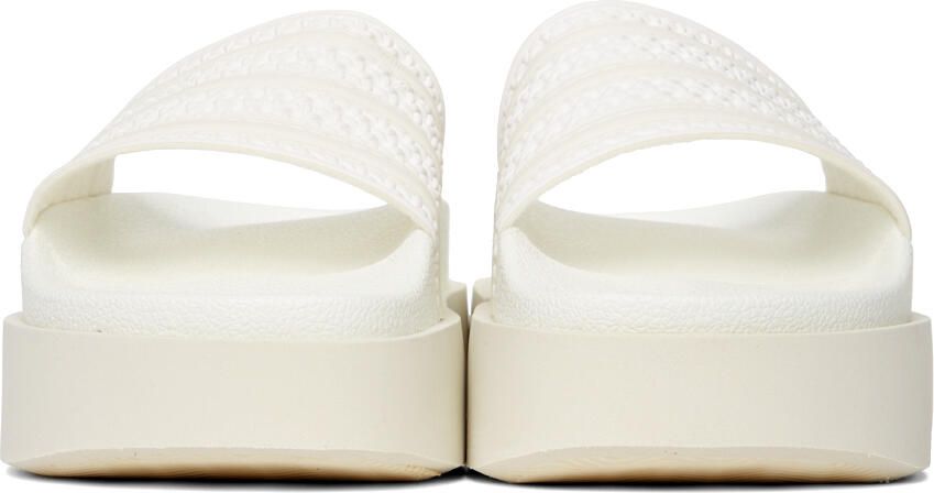 Adidas Originals White Adilette Bonega Slides - Picture 3