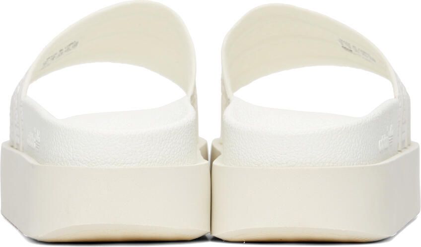 Adidas Originals White Adilette Bonega Slides - Picture 2