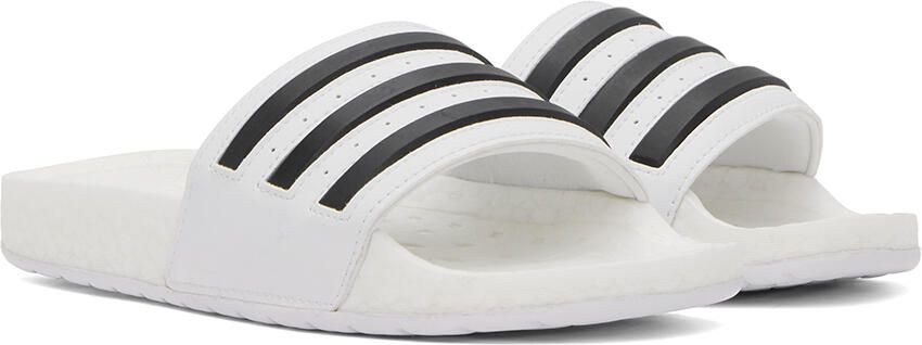 Adidas Originals White Adilette Boost Sandals - Picture 2