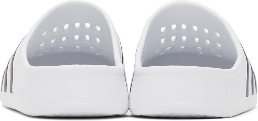 Adidas Originals White & Black Adilette Clog Sandals