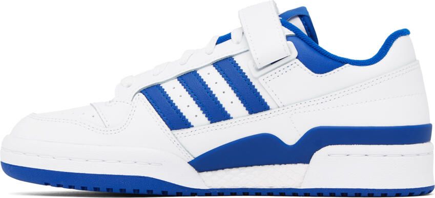 Adidas Originals White & Blue Forum Low Sneakers - Picture 3