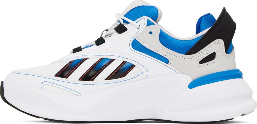 Adidas Originals White & Blue Ozmorph Sneakers - Picture 3