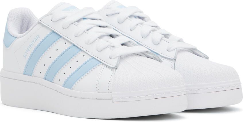 Adidas Originals White & Blue Superstar XLG Sneakers