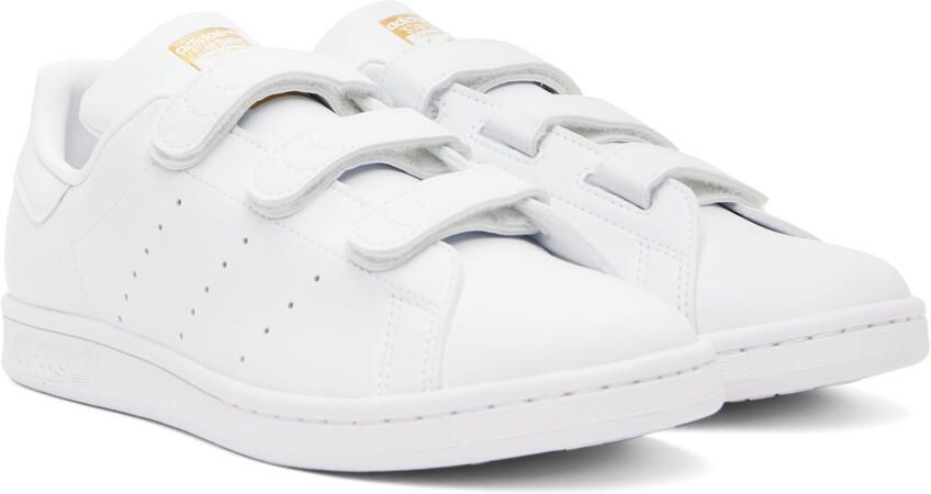 Adidas Originals White & Gold Stan Smith Sneakers - Picture 2