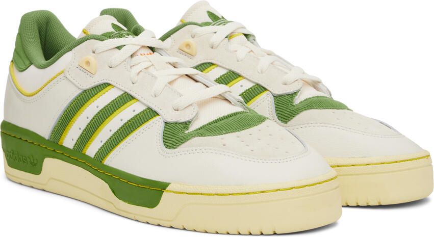 Adidas Originals White & Green Rivalry Low 86 Sneakers - Picture 2