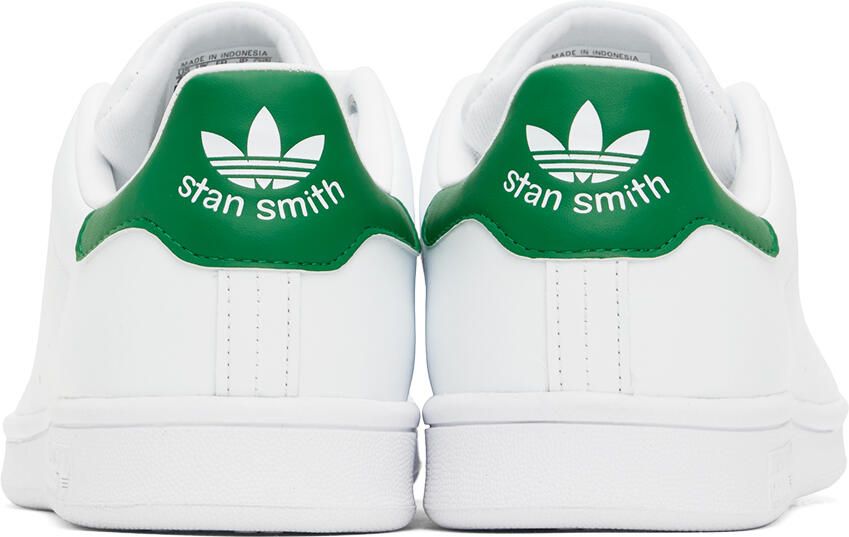 Adidas Originals White & Green Stan Smith Sneakers - Picture 3