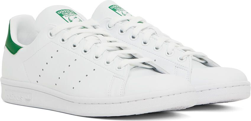 Adidas Originals White & Green Stan Smith Sneakers - Picture 11