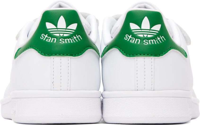 Adidas Originals White & Green Stan Smith Sneakers - Picture 4