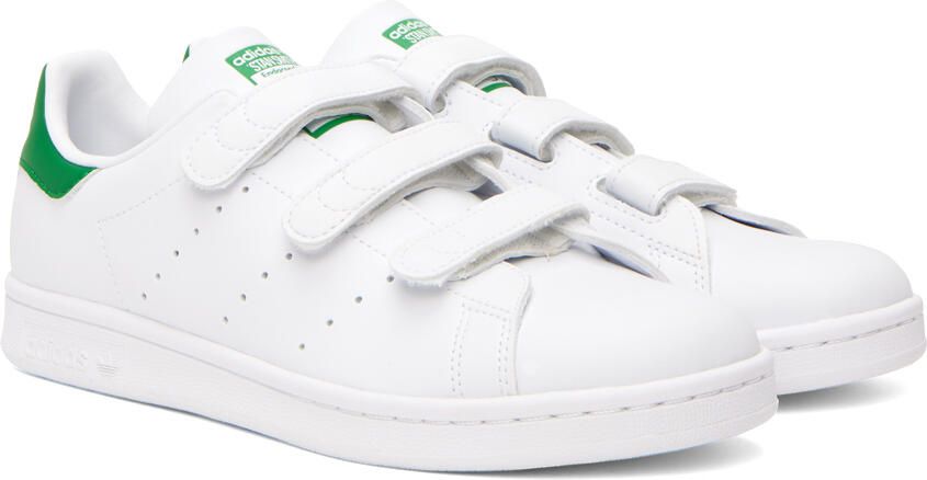 Adidas Originals White & Green Stan Smith Sneakers - Picture 8
