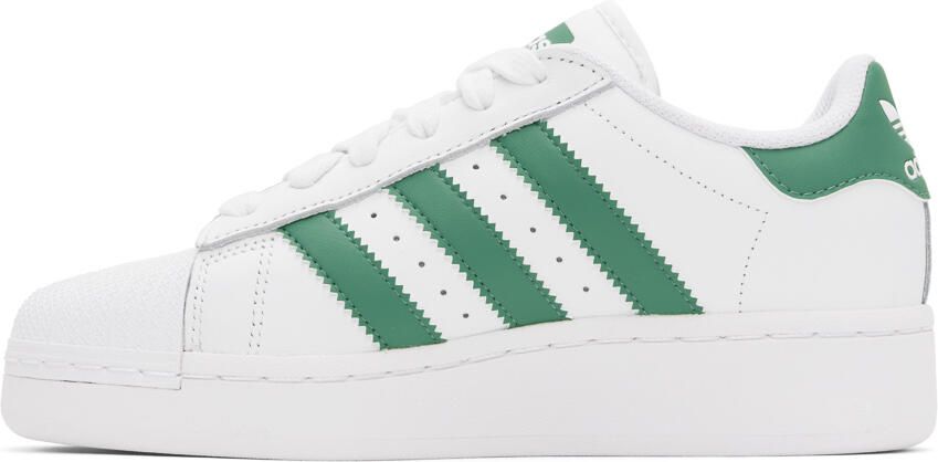 Adidas Originals White & Green Superstar XLG Sneakers - Picture 3
